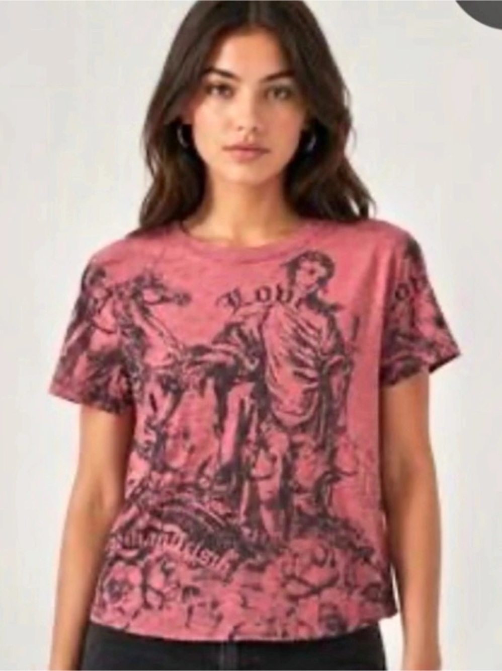 Pilcro Anthropologie Graphic T-Shirt 38Tee in Pink Size XL NWT Retail$48